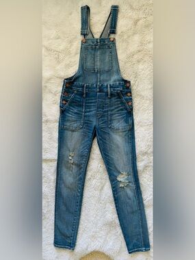 Madewell Skinny Adrian Wash Denim Overalls Size: XS
